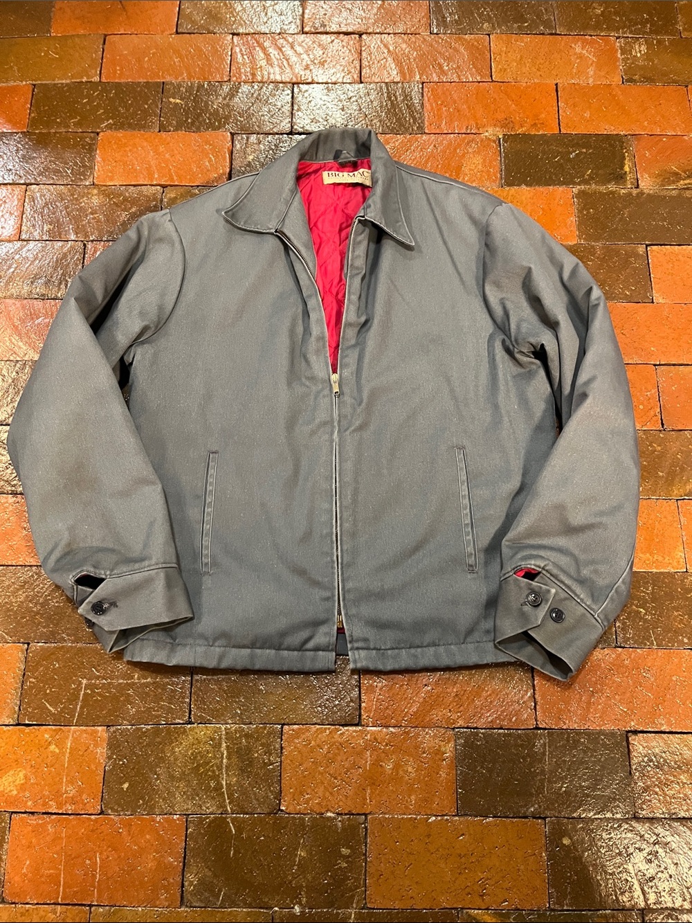 Vintage Big Mac M-Tall blue grey workwear jacket 3371